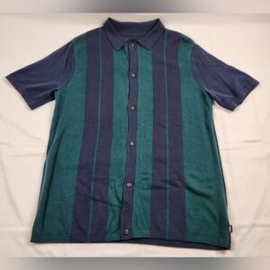 Vans Buttonwood Knit Polo Shirt Mens Large Multicolor Short Sleeve Button Up